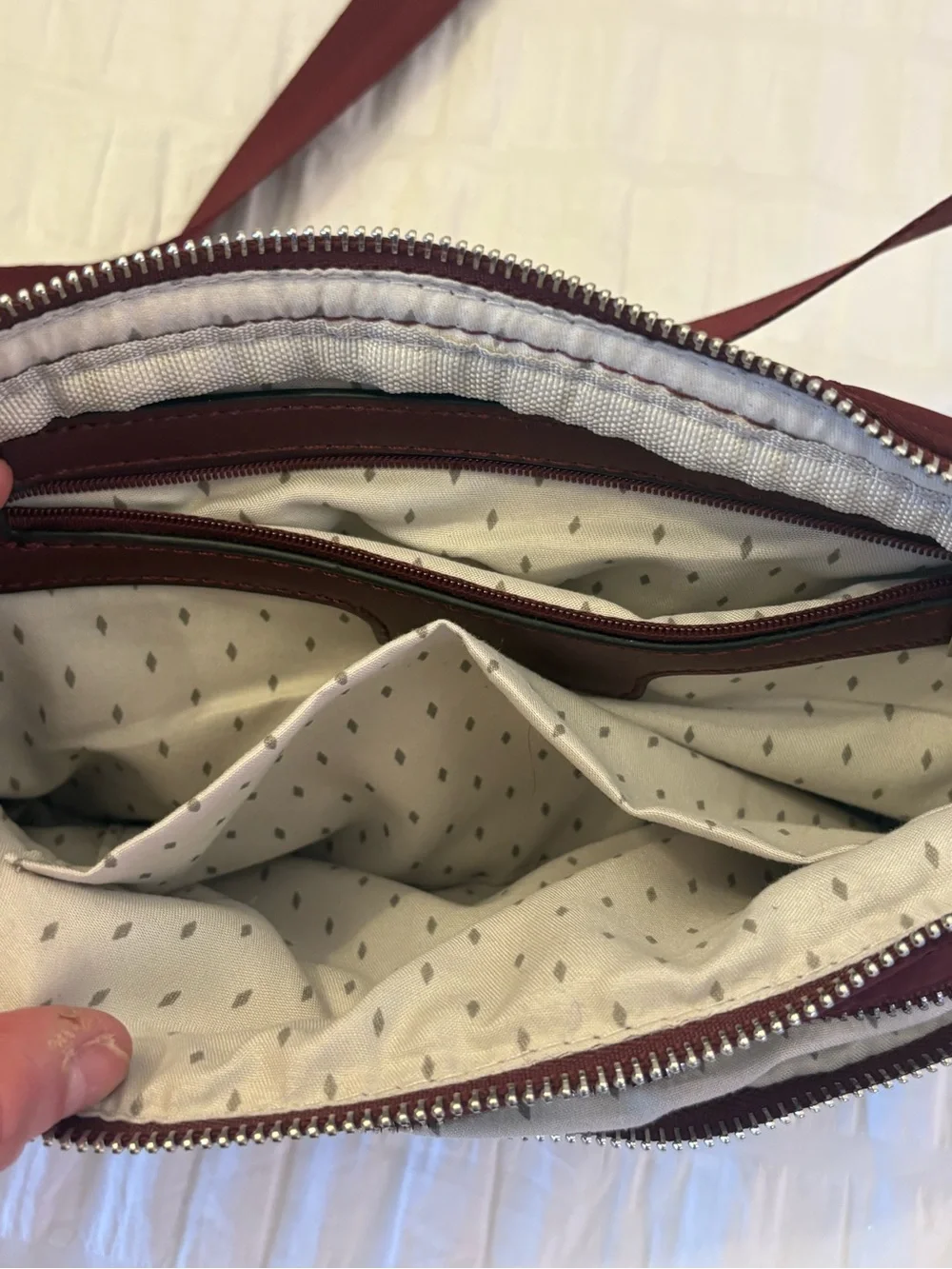Vanessa Williams Burgundy Quilted Fanny Pack Belt Bag